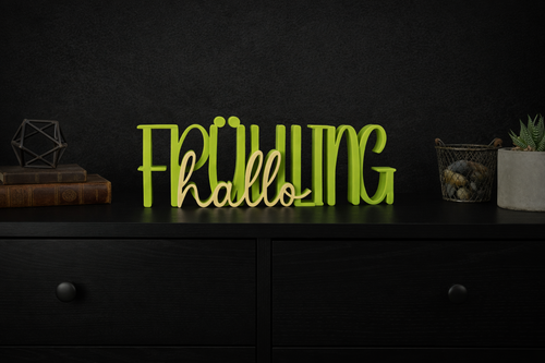 Hallo Frühling Deko Schriftzug – Moderne Frühlingsdekoration