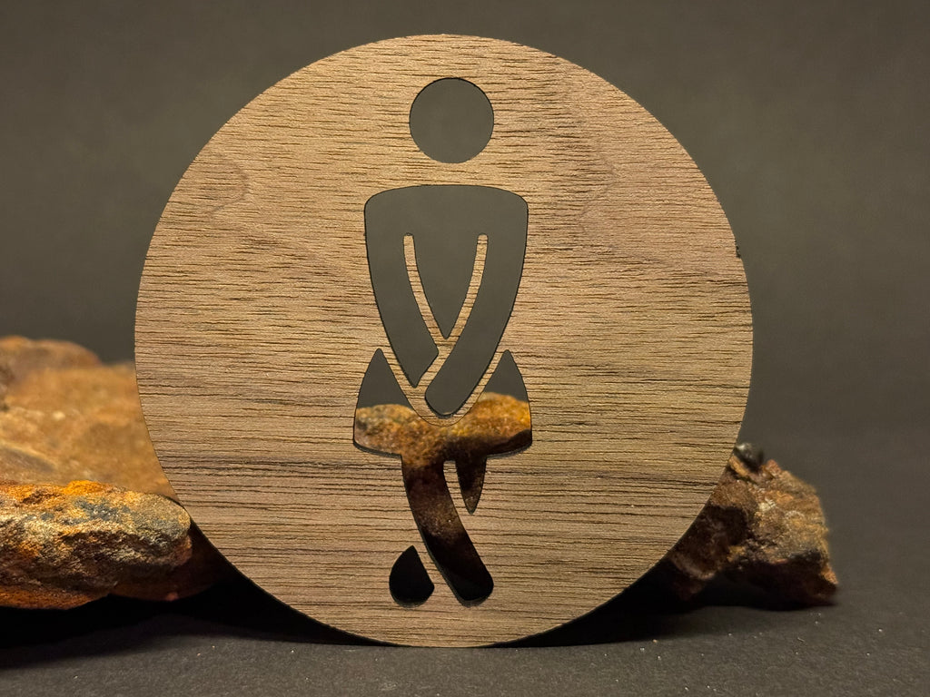 Holz-Toilettenschilder „Dringend!“-Design – WC-Schilder für Damen, Herren & Unisex