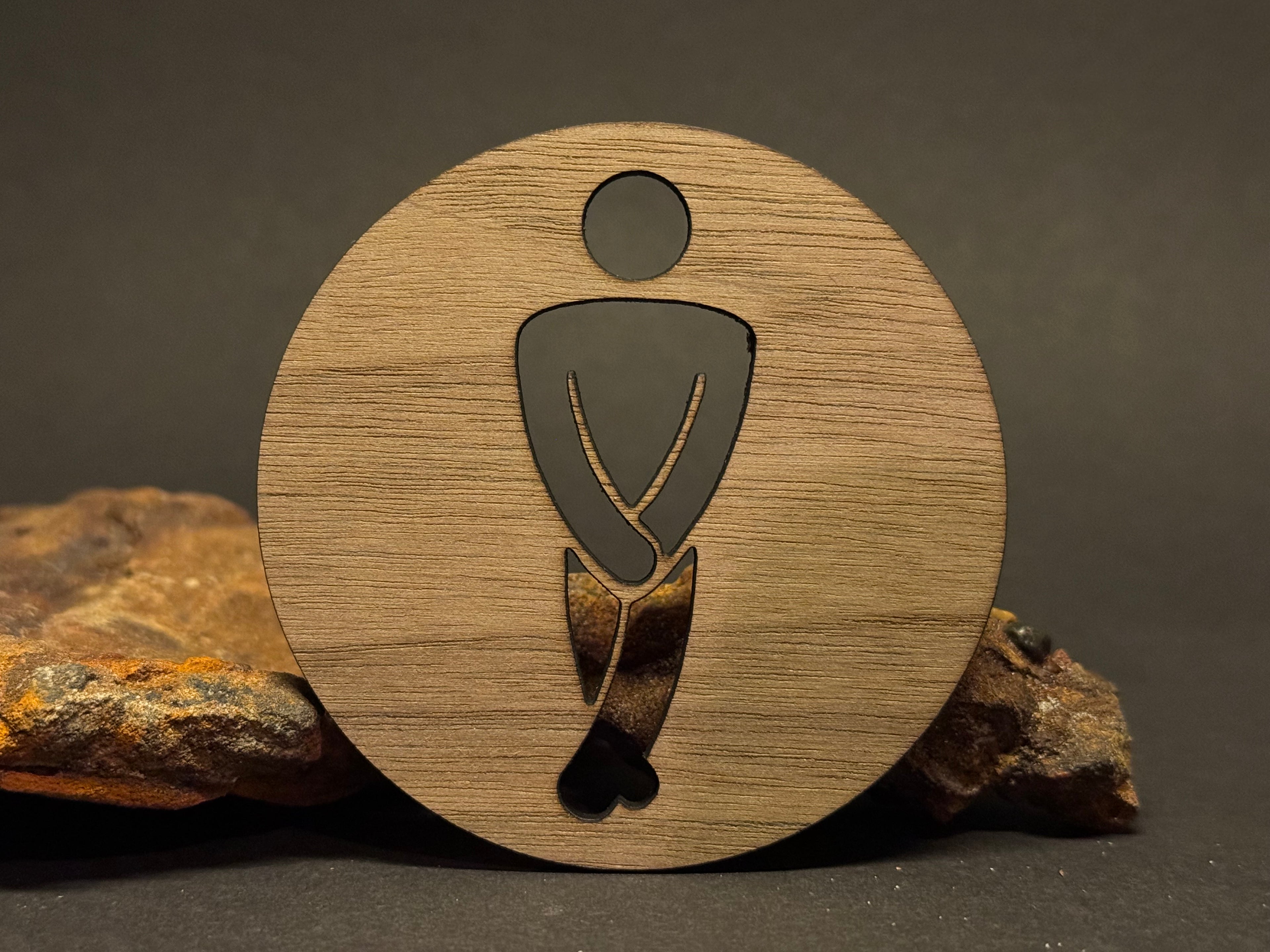 Holz-Toilettenschilder „Dringend!“-Design – WC-Schilder für Damen, Herren & Unisex